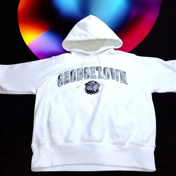 Champion Georgetown Hoyas White Pullover Sweatshirt Hoodie - Picture 1 of 8